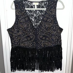 Anthropology Hand Beaded Vest